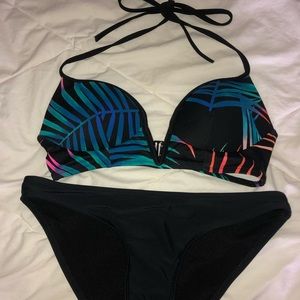 PINK Swim Top w/ Black Bottoms